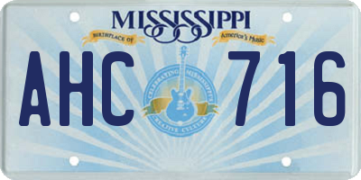 MS license plate AHC716