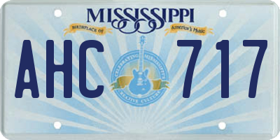 MS license plate AHC717