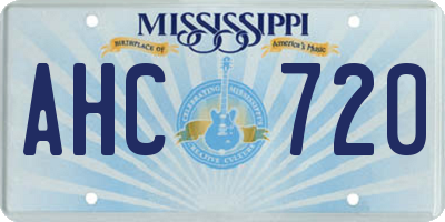 MS license plate AHC720