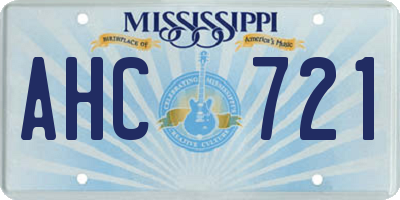 MS license plate AHC721
