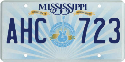 MS license plate AHC723