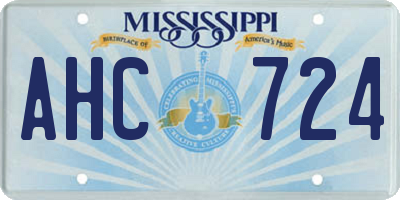 MS license plate AHC724