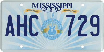 MS license plate AHC729