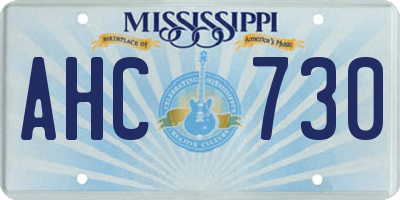 MS license plate AHC730