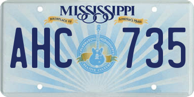 MS license plate AHC735