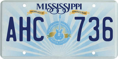 MS license plate AHC736