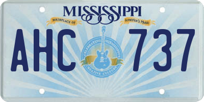 MS license plate AHC737