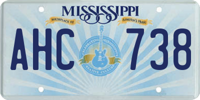 MS license plate AHC738