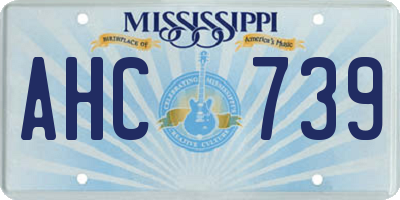 MS license plate AHC739
