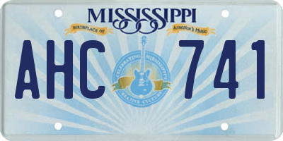 MS license plate AHC741