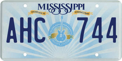 MS license plate AHC744