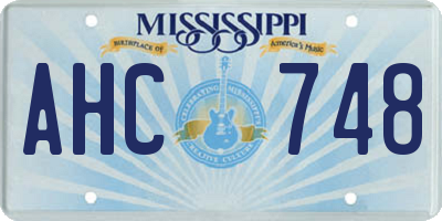 MS license plate AHC748