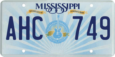 MS license plate AHC749