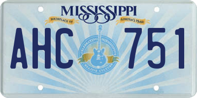 MS license plate AHC751
