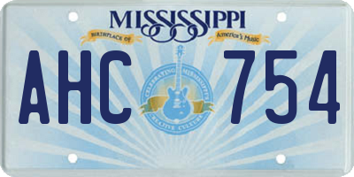 MS license plate AHC754