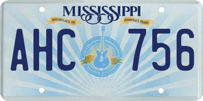 MS license plate AHC756