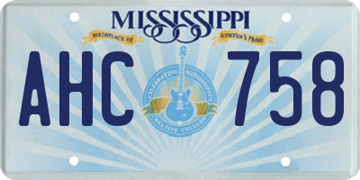MS license plate AHC758