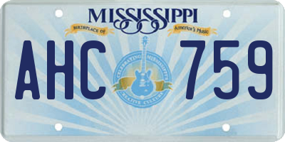 MS license plate AHC759