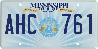 MS license plate AHC761