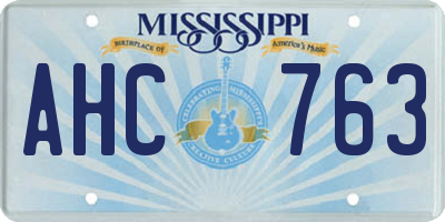 MS license plate AHC763