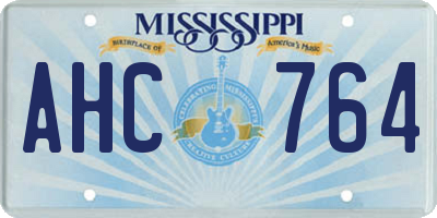 MS license plate AHC764
