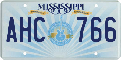 MS license plate AHC766