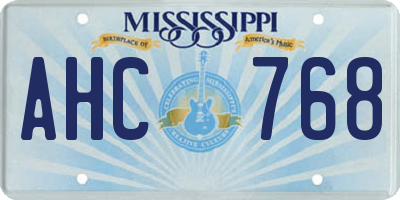 MS license plate AHC768