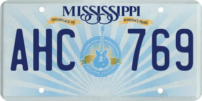MS license plate AHC769