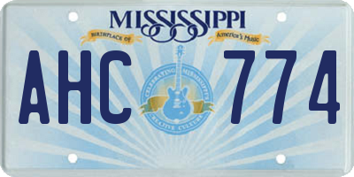 MS license plate AHC774