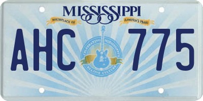 MS license plate AHC775