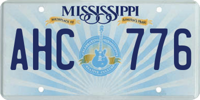 MS license plate AHC776