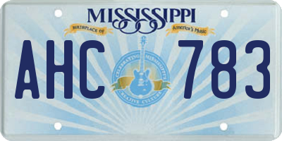 MS license plate AHC783