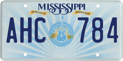 MS license plate AHC784