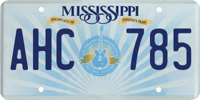 MS license plate AHC785