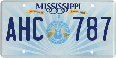 MS license plate AHC787