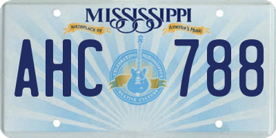 MS license plate AHC788
