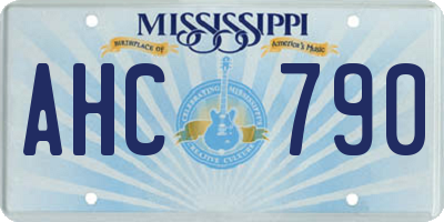 MS license plate AHC790