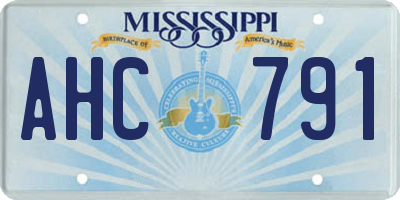 MS license plate AHC791