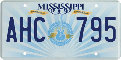 MS license plate AHC795