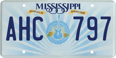 MS license plate AHC797