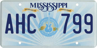 MS license plate AHC799