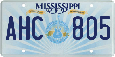 MS license plate AHC805