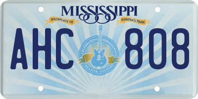 MS license plate AHC808