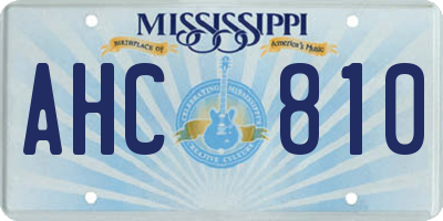 MS license plate AHC810