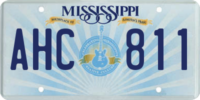 MS license plate AHC811