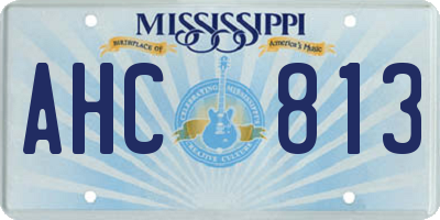MS license plate AHC813