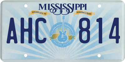 MS license plate AHC814