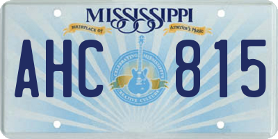 MS license plate AHC815