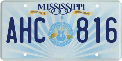 MS license plate AHC816