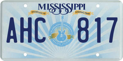 MS license plate AHC817